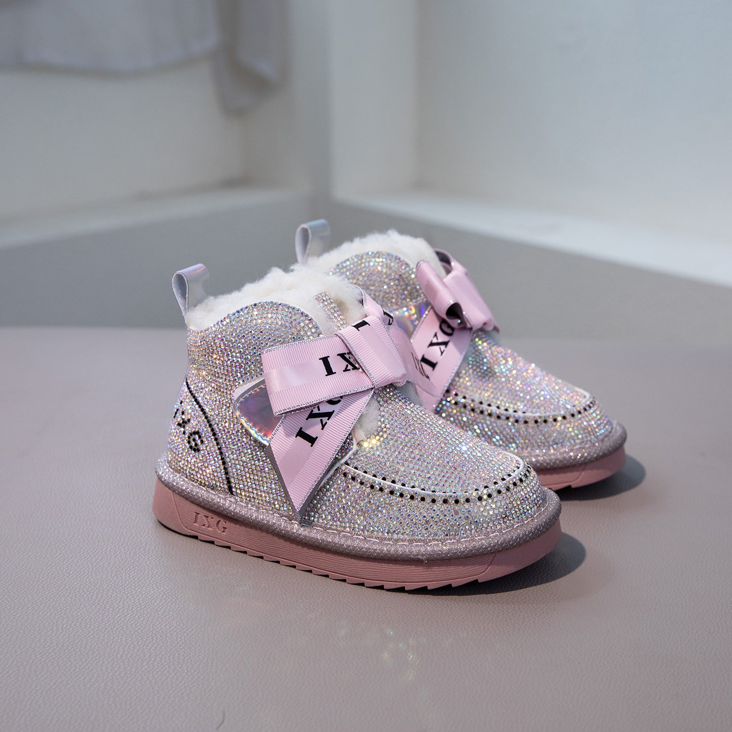 Rhinestone Princess Thermal Cotton Shoes