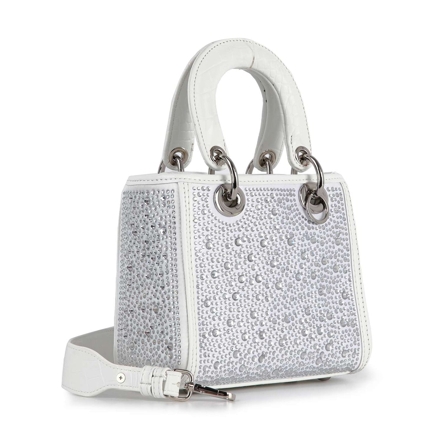 Rhinestone Accented Small Tote Handbag