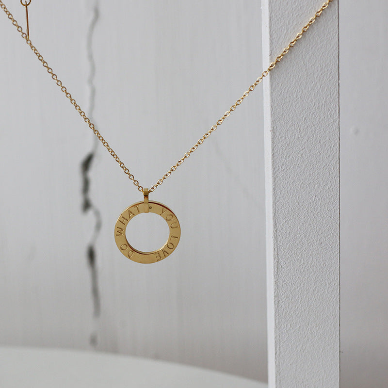 Classic Vintage Hollow Ring Customizable Name Design Light Luxury Style Necklace