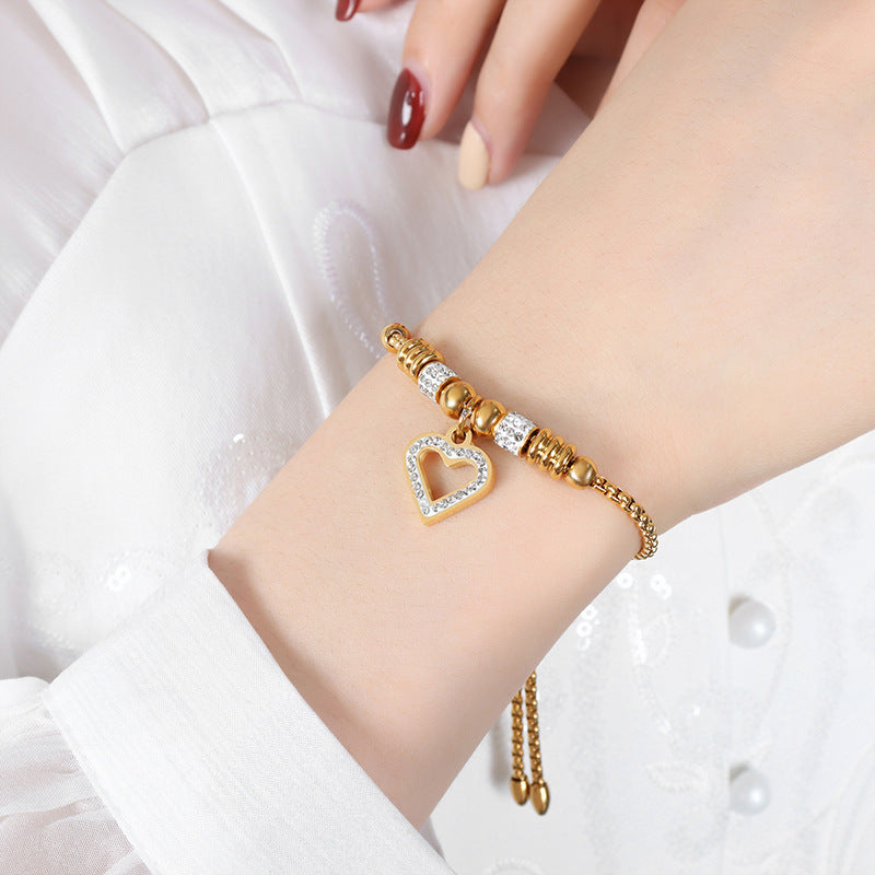 18K gold exquisite fashion heart/star/palm/round/ball/pearl design bracelet