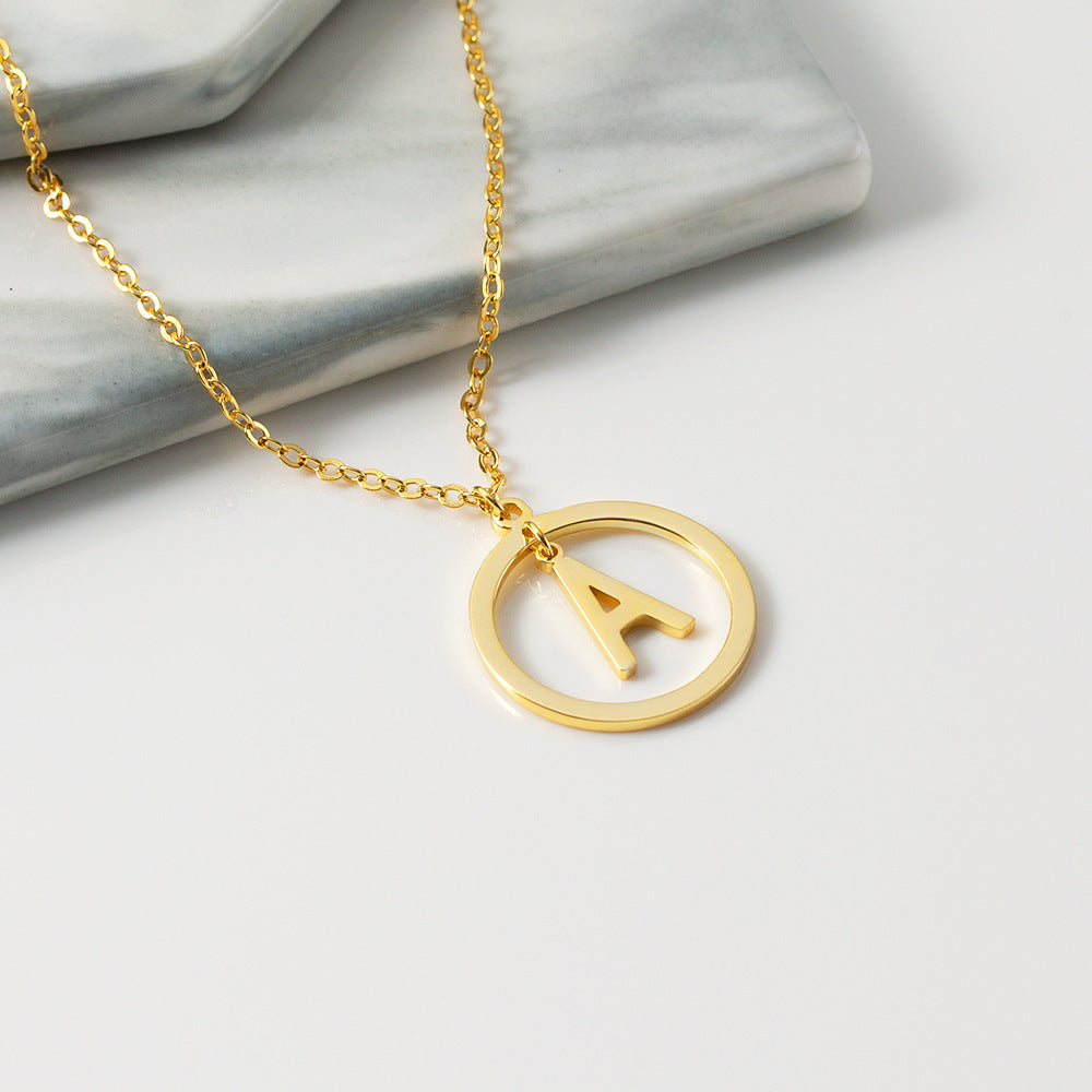 Fashion Trend Hollow Ring Customizable Name Design Versatile Necklace