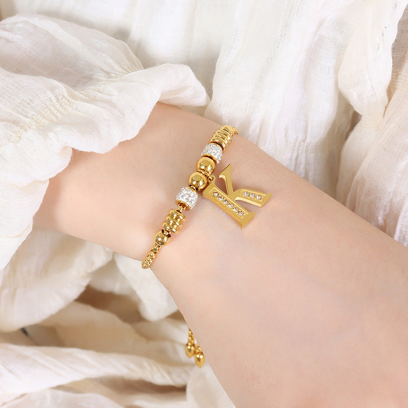 18K gold classic and fashionable 26 letter design versatile bracelet