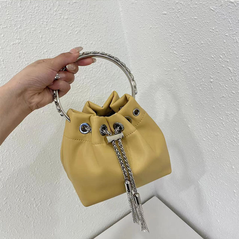 Fairy Silk Rhinestone Bucket Tote Crossbody Bag