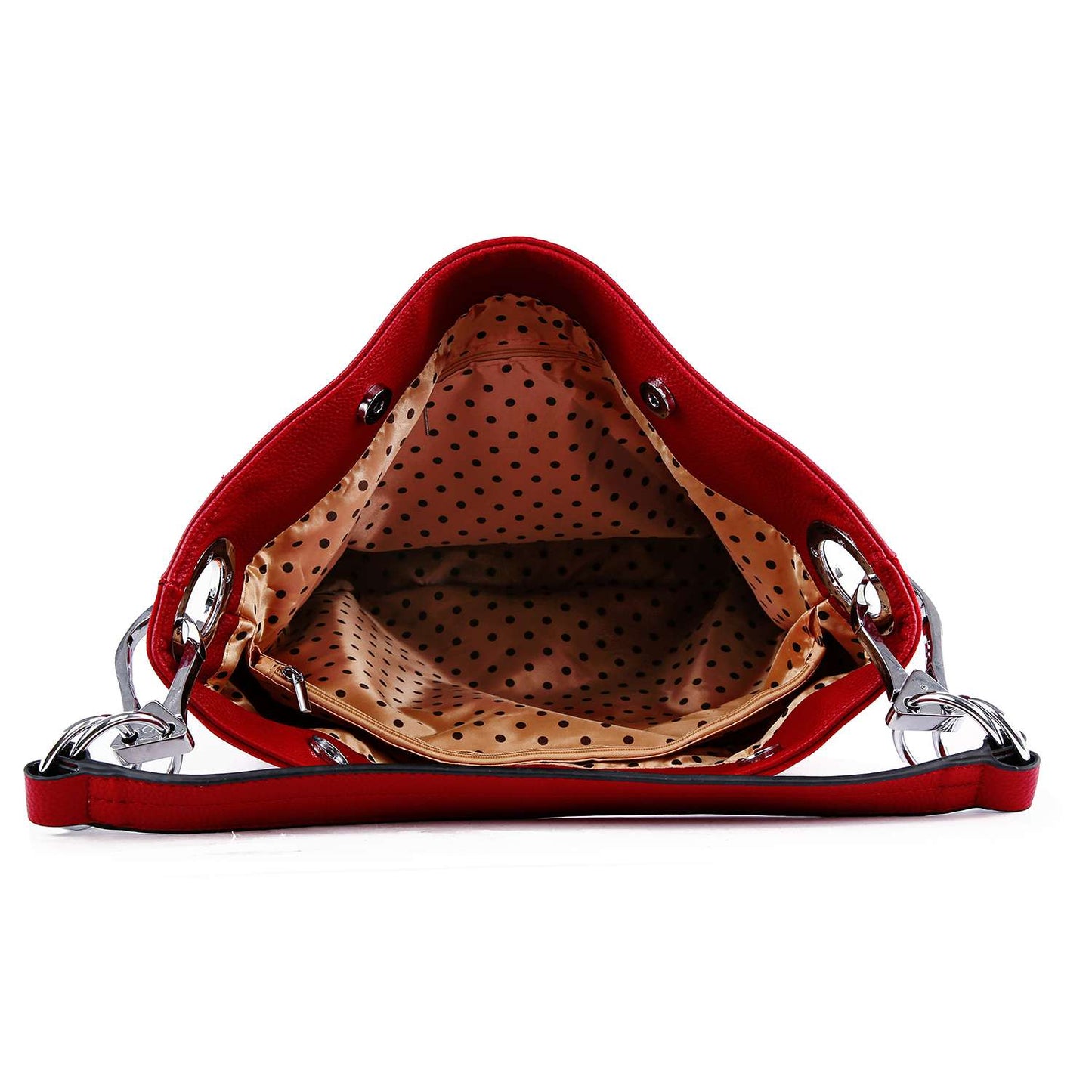 Rhinestone Patterned Hobo Handbag - Black