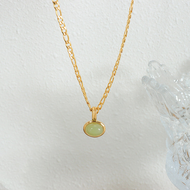 18K gold noble and light luxury gem-set design necklace and earrings set