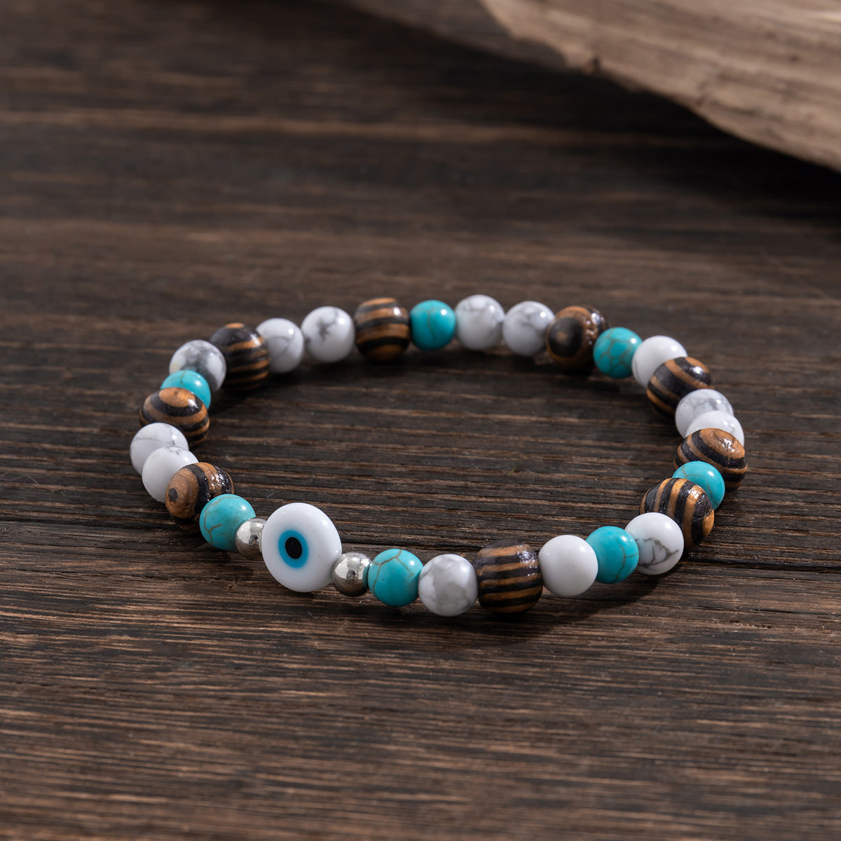 Fashionable turquoise with wooden beads and beading design all-match jewelry