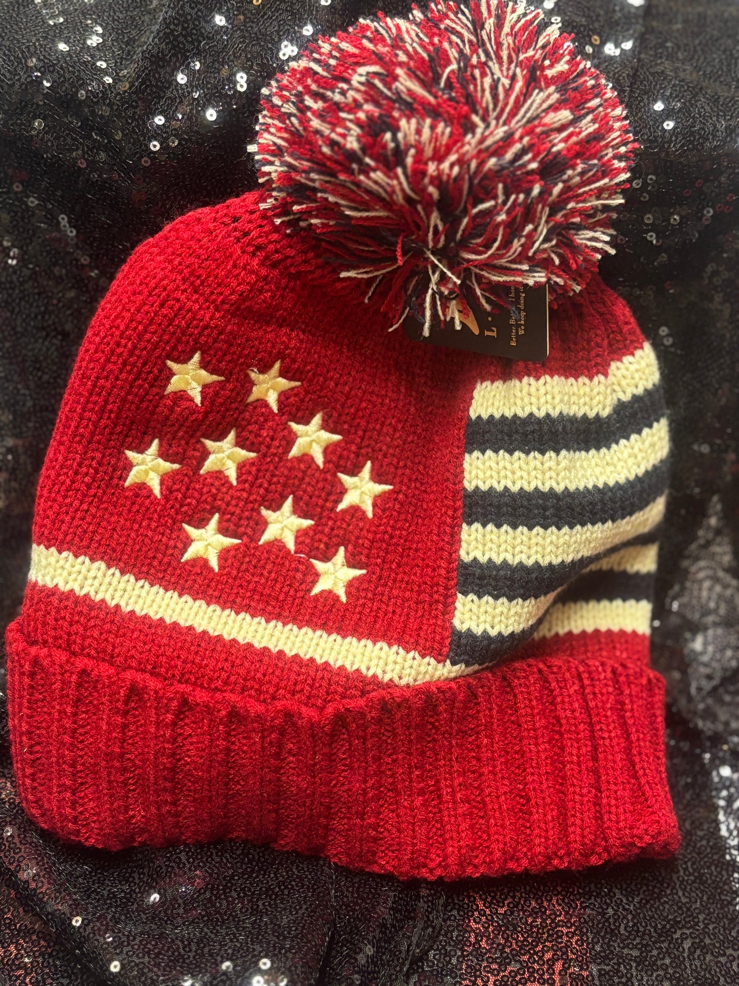 Fleece lined Flag Stocking Cap