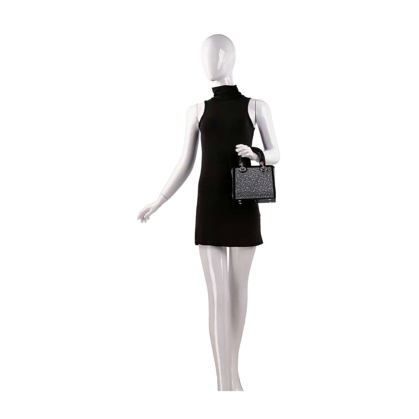 Rhinestone Accented Small Tote Handbag