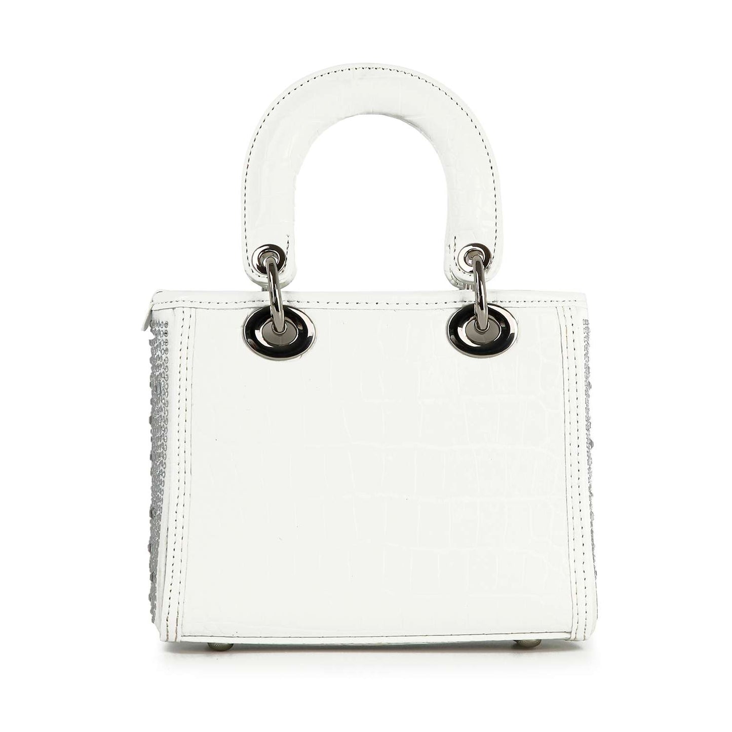 Rhinestone Accented Small Tote Handbag