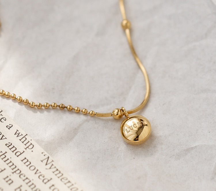 18K Gold Fashion Simple Bead Design Versatile Anklet