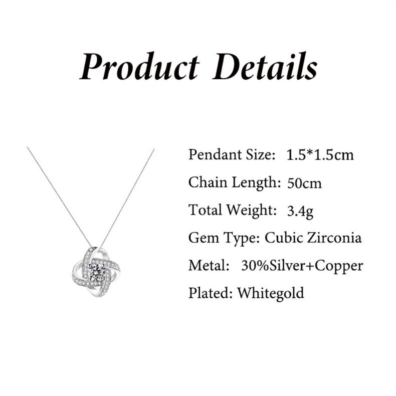Eternal Star Diamond and Zircon Gift Box Pendant Necklace for My Baby