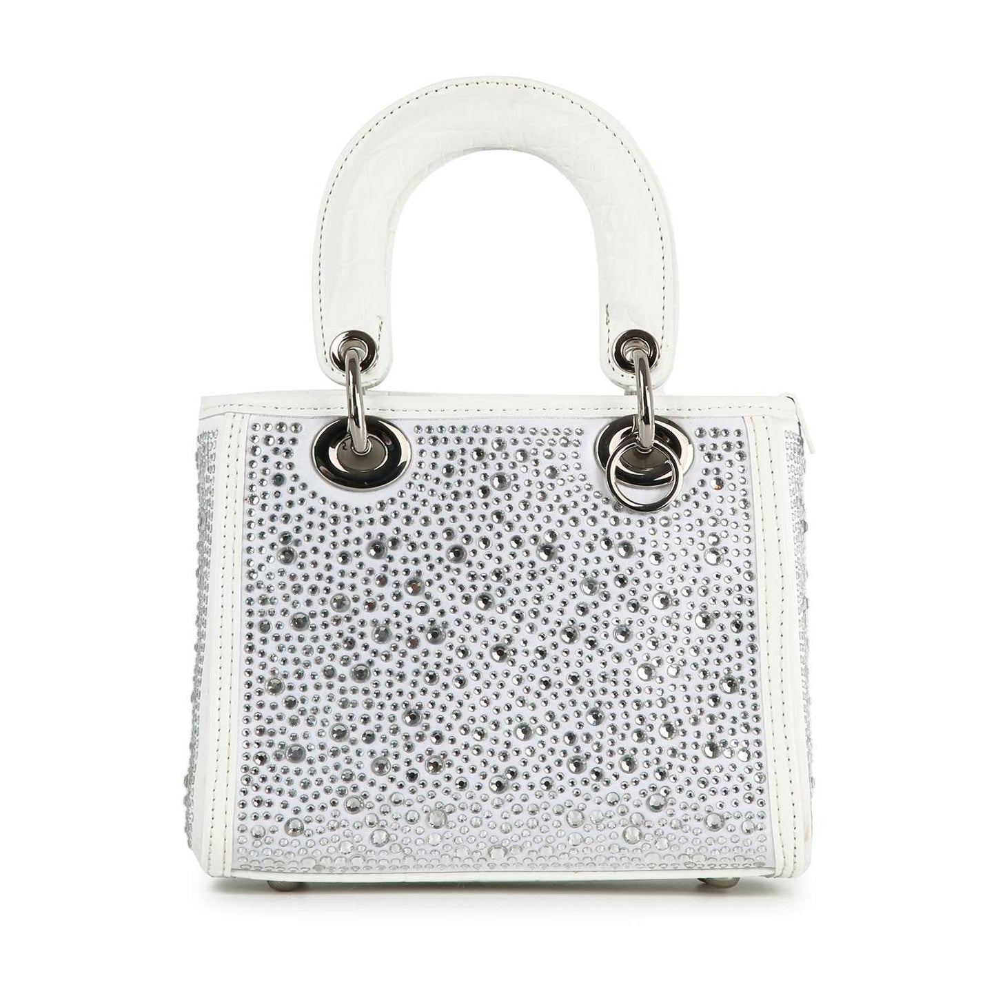 Rhinestone Accented Small Tote Handbag