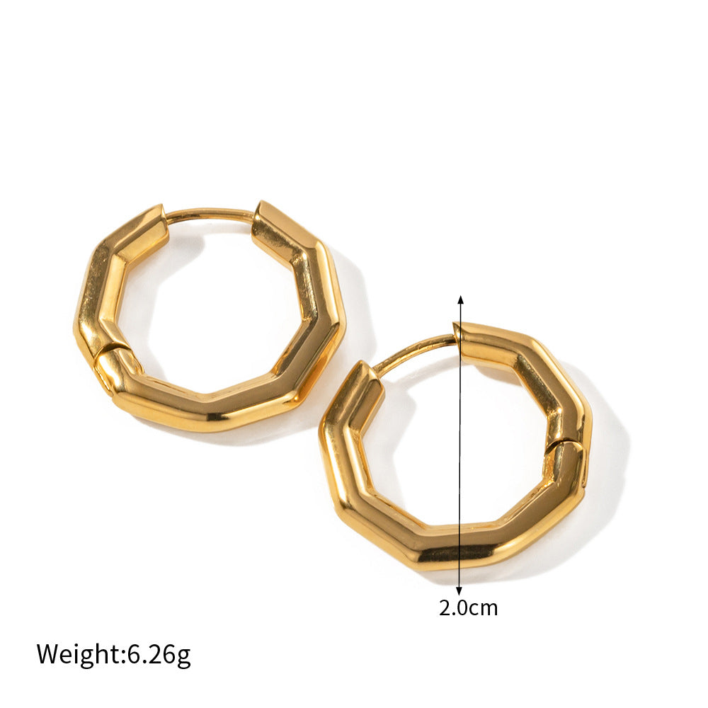 18k Gold Trendy Bamboo Design Earrings