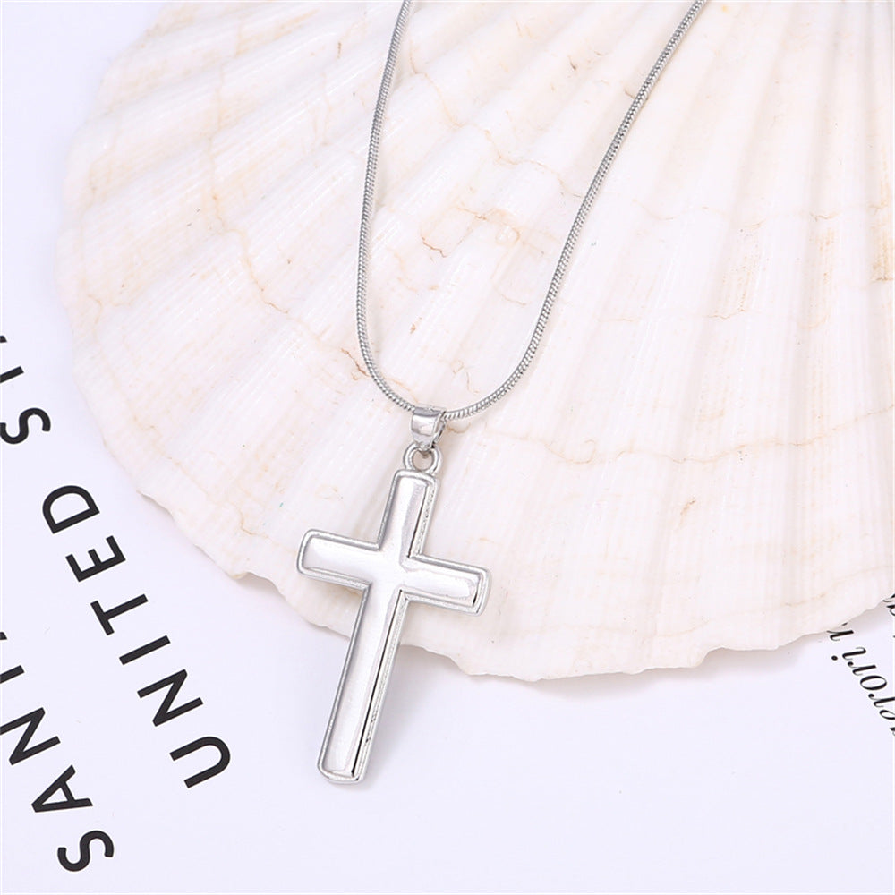 Trendy Trendy Cross Gift Box Pendant Necklace for Beloved Grandson