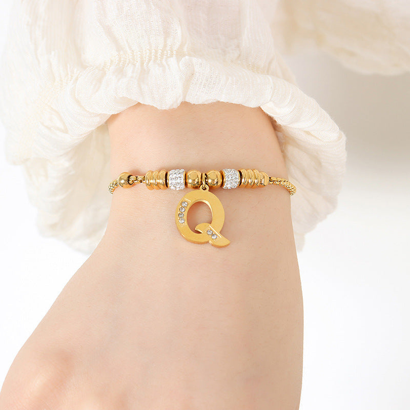 18K gold classic and fashionable 26 letter design versatile bracelet