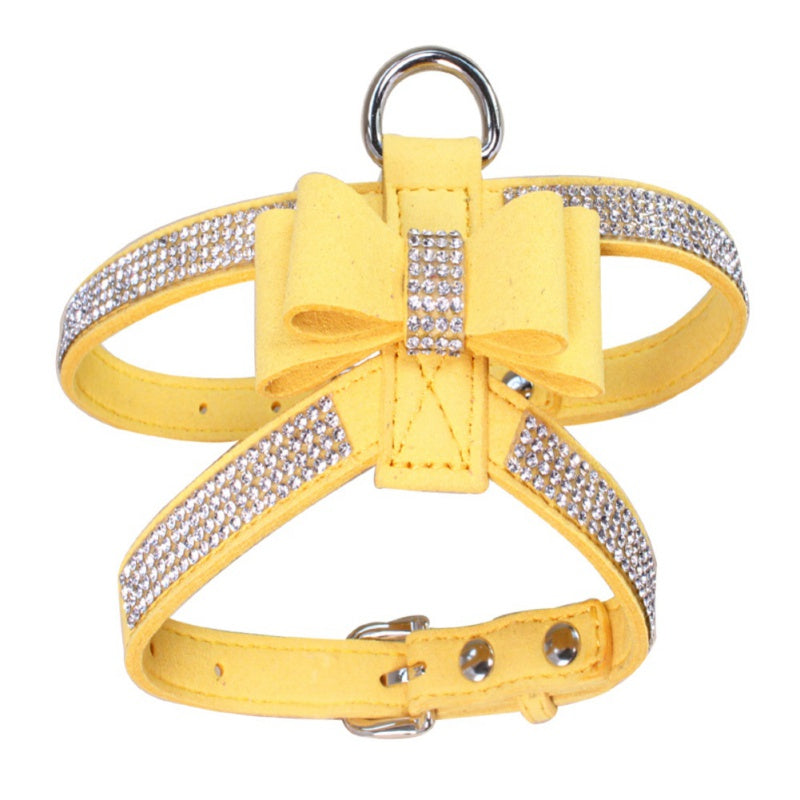 Shiny rhinestone chest pet harness