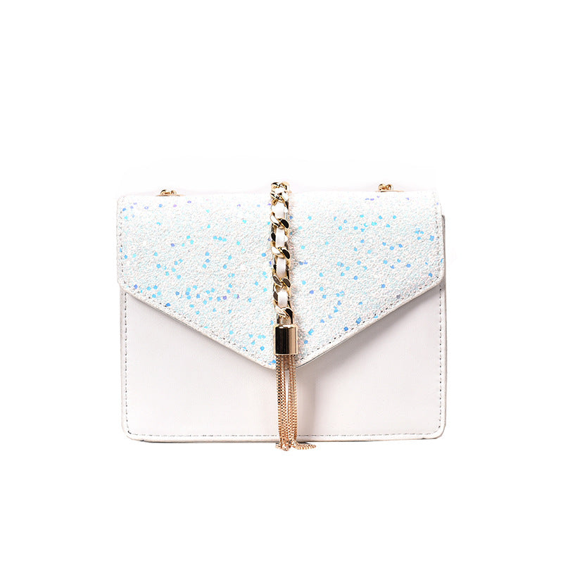 Sequined shoulder messenger bag wild chain small square bag