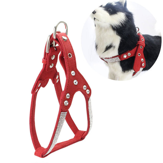 Rhinestone pet chest strap / harness