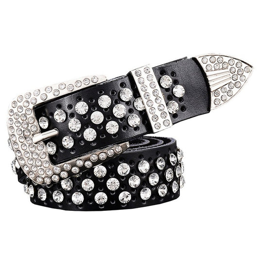 Gypsophila Rhinestone Leather Women's Belt