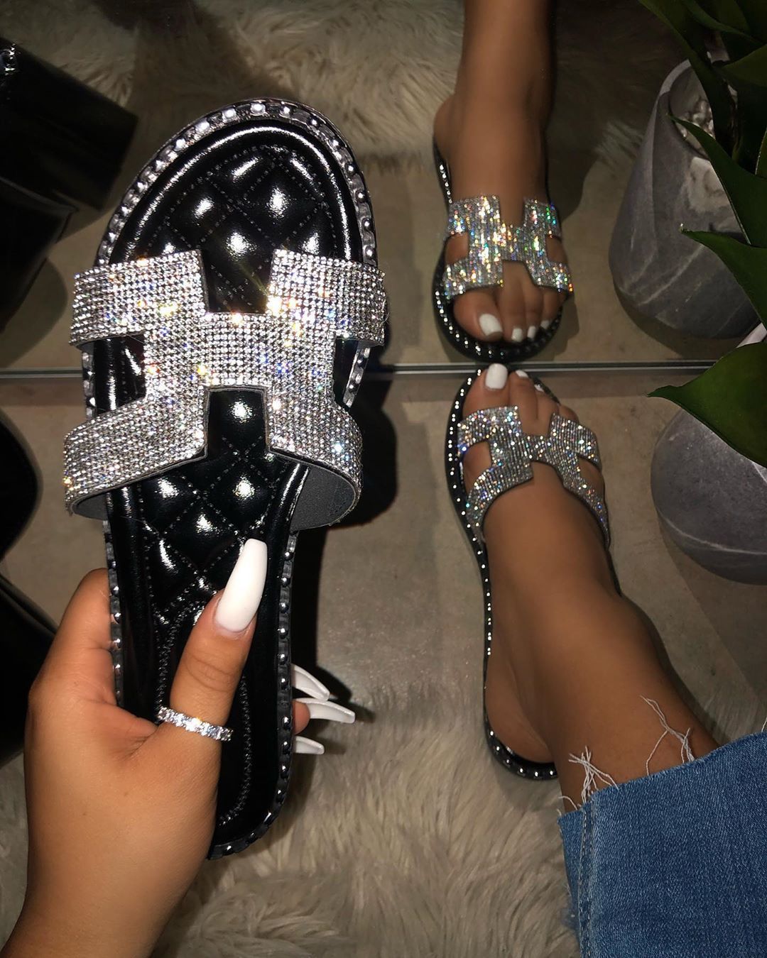 Summer New Style Rhinestone Women's Slippers