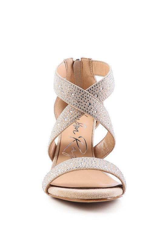 QUEEN BEE Rhinestone High Heeled Sandal