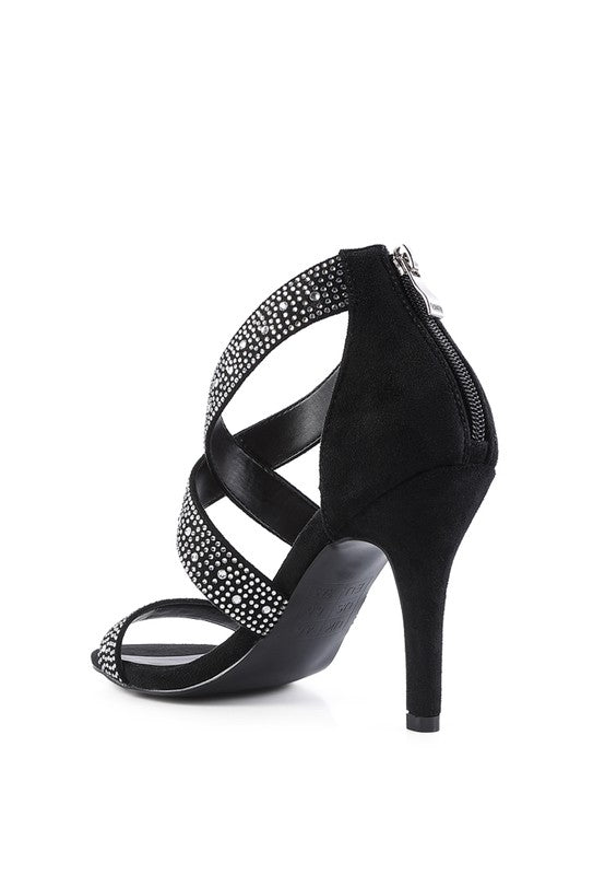 QUEEN BEE Rhinestone High Heeled Sandal