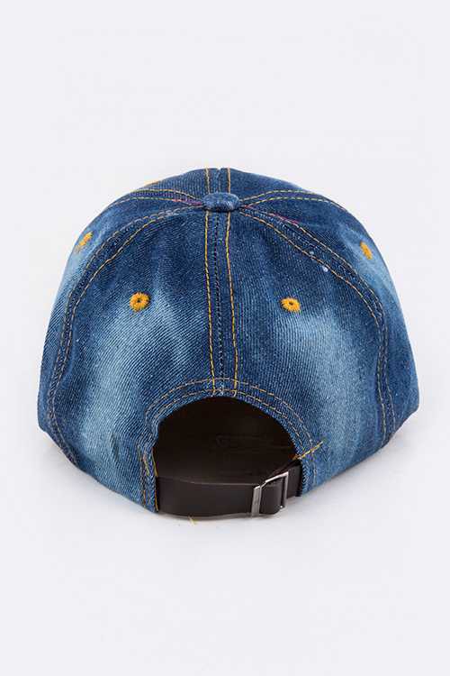 Vegas Baby Pave Stone Denim Cap