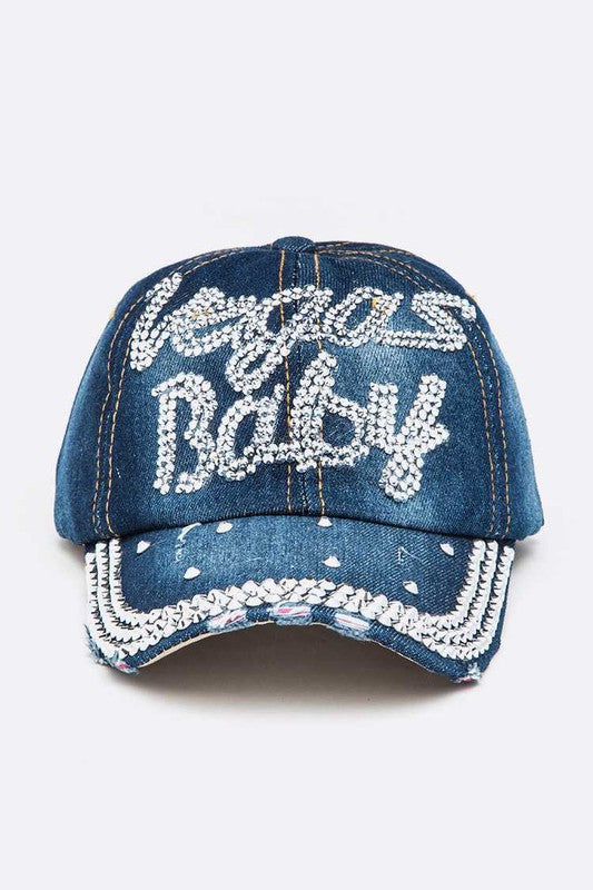 Vegas Baby Pave Stone Denim Cap