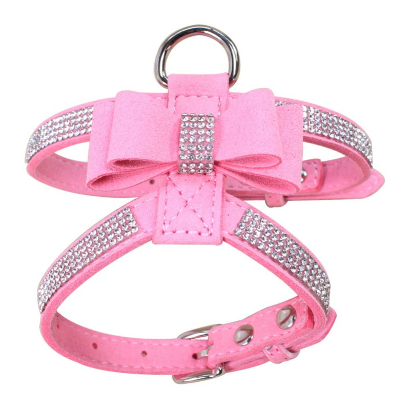 Shiny rhinestone chest pet harness