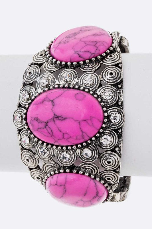 Bejeweled Vintage Stone Bangle