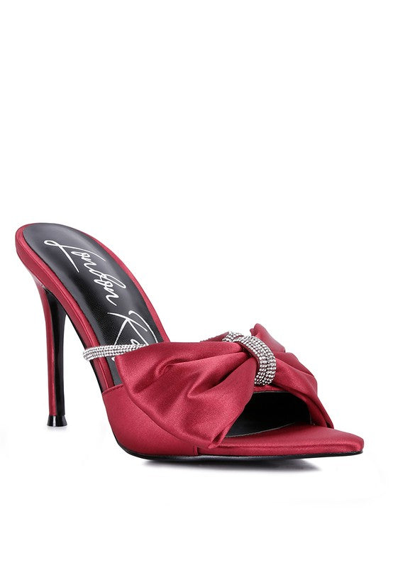 High Tea jewel Strap High Heeled Satin Sandal