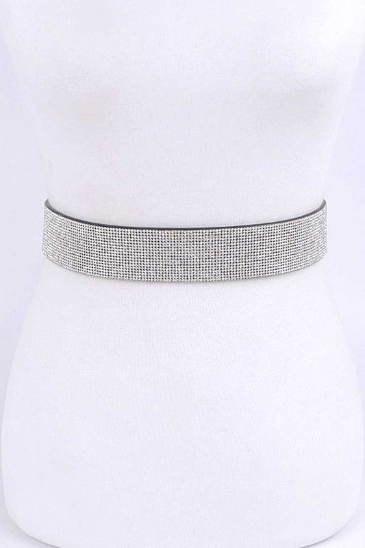 Plus Size Rhinestone Snap Fashion Belt