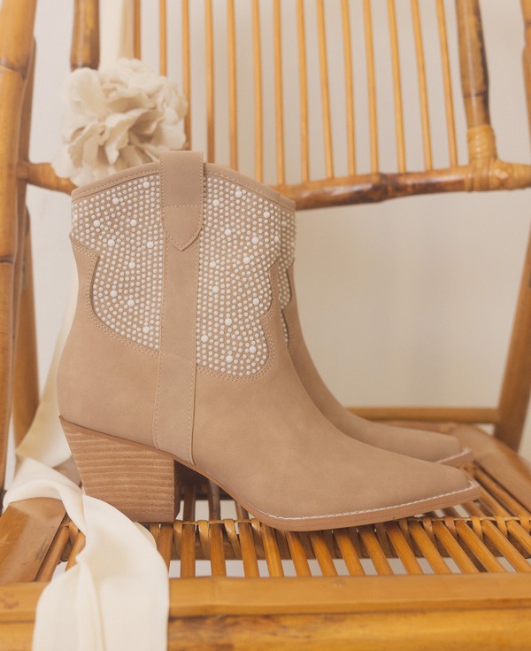 OASIS SOCIETY Cannes - Pearl Studded Western Boots