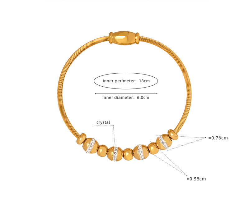 18K gold exquisite and noble heart-shaped/round/oval/eye/butterfly/ball bead design bracelet