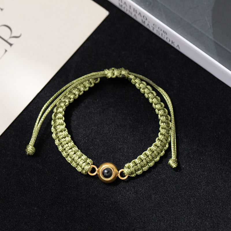 Simple and elegant braided rope with bead design projection bracelet