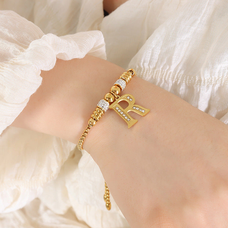 18K gold classic and fashionable 26 letter design versatile bracelet