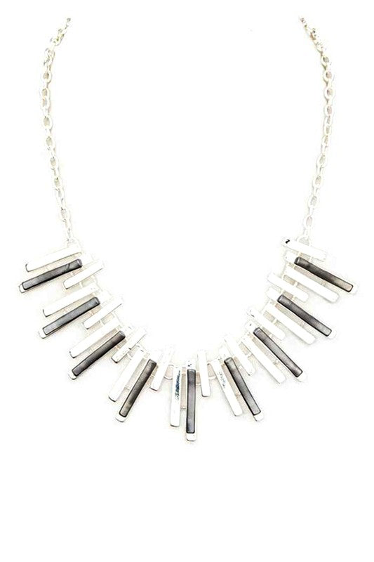 Mix Tone Metal Bar Collar Necklace