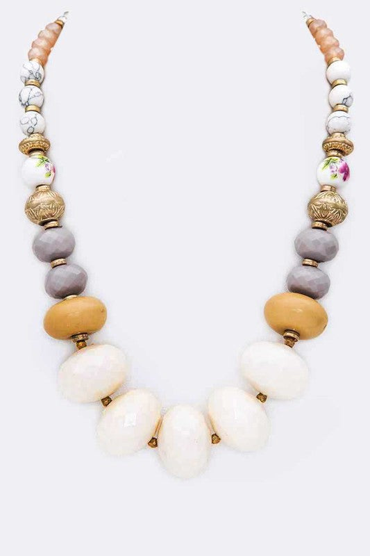 Mix Polish Beads Collar Necklace