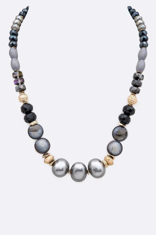 Mix Beads Crystal Collar Necklace