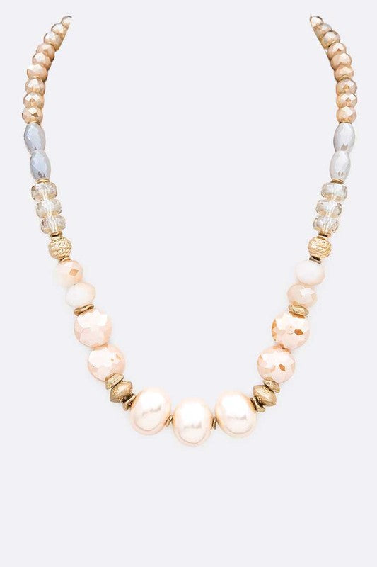 Mix Beads Crystal Collar Necklace