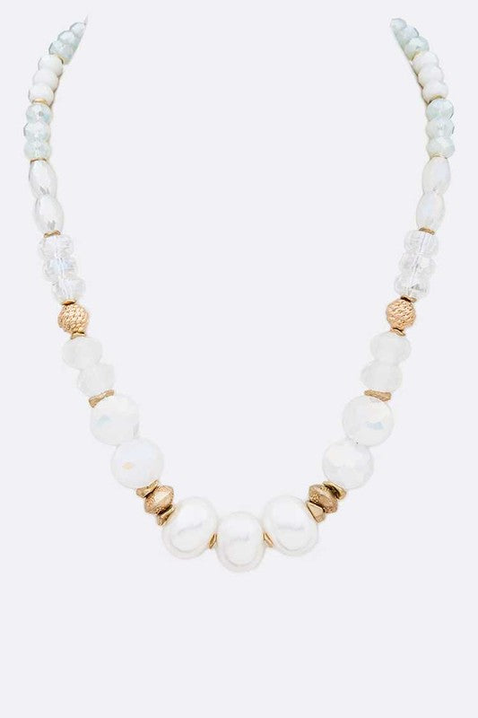 Mix Beads Crystal Collar Necklace