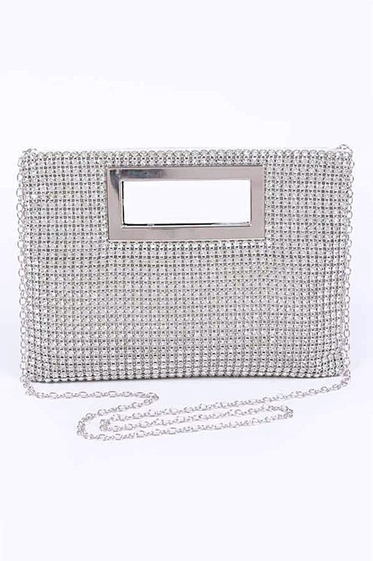 Rhinestone Top Handle Convertible Clutch Bag