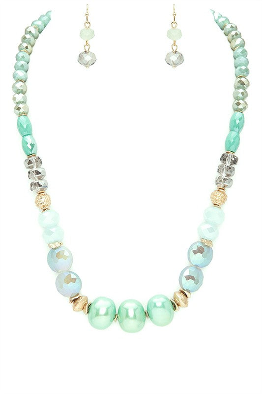 Mix Beads Collar Necklace Set