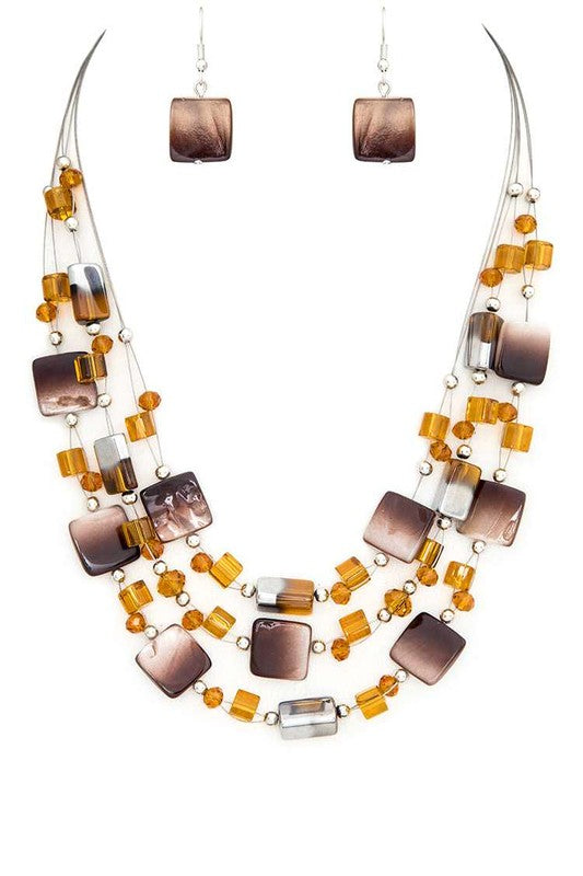 Mix Shell Layered Necklace Set