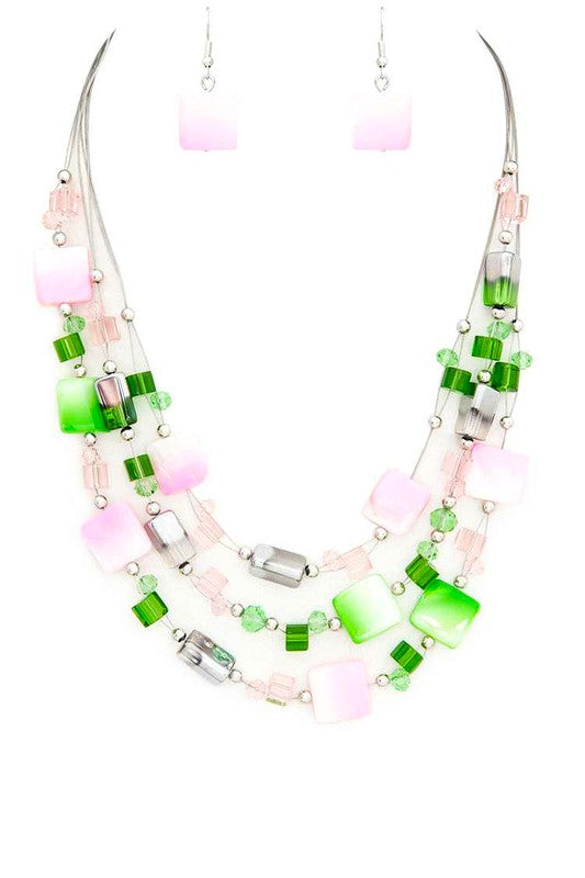 Mix Shell Layered Necklace Set