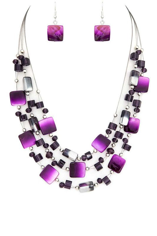 Mix Shell Layered Necklace Set