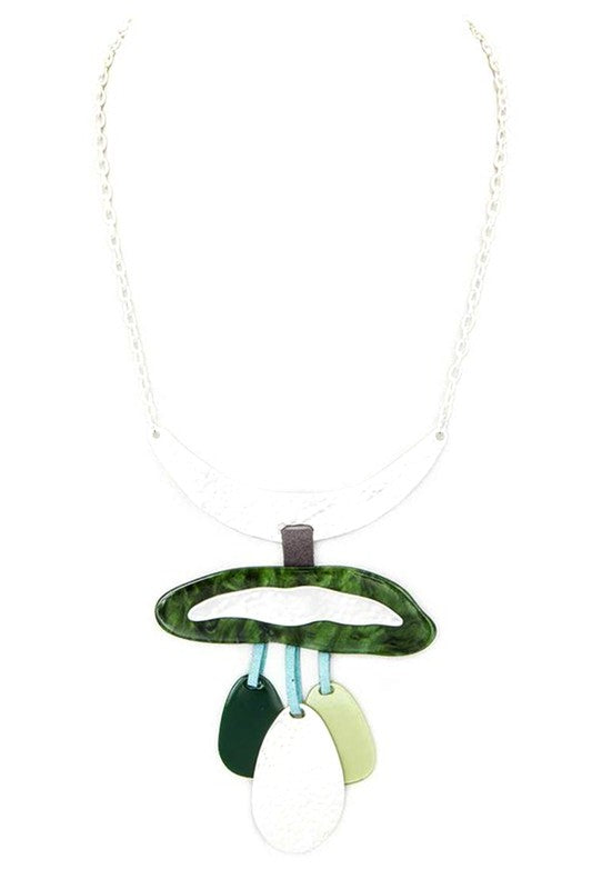 Mix Media Statement Pendant Necklace