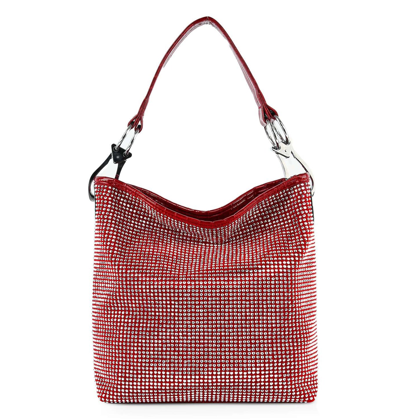 Rhinestone Covered Tall Hobo Handbag