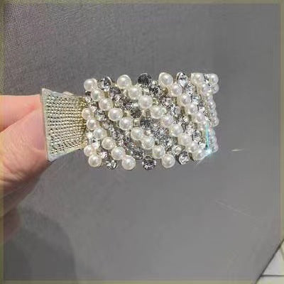 Fixed Artifact Black Rhinestone Hair Clip