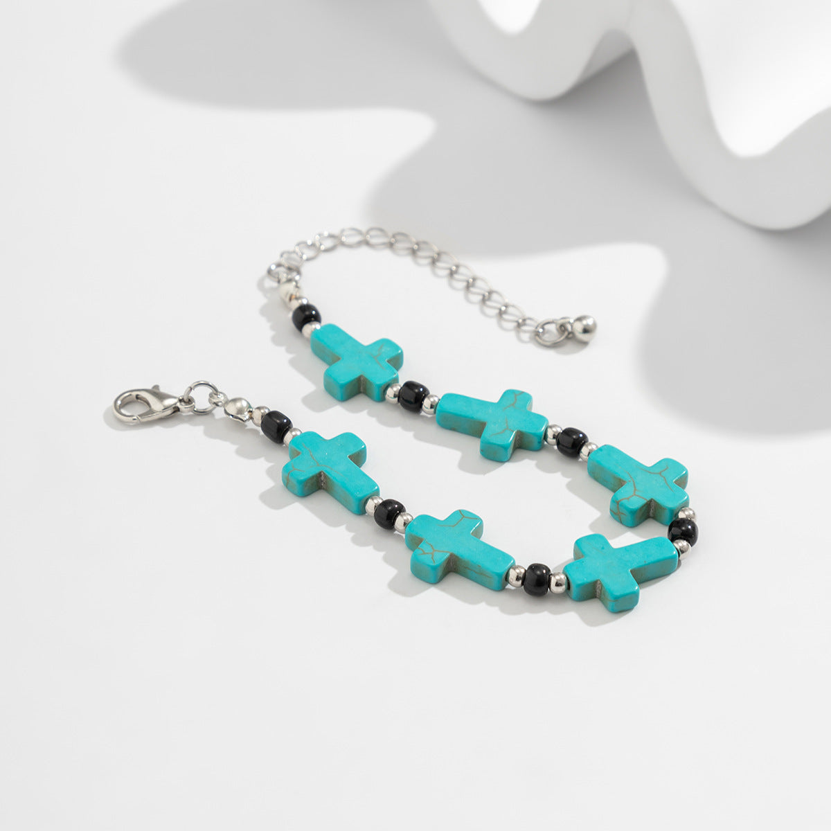 Trendy Fashion Turquoise Cross Design Versatile Bracelet